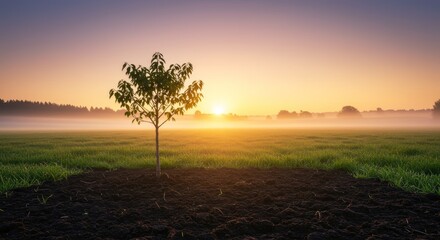 Fototapeta premium sunset in the field