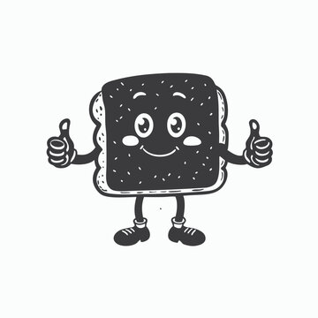 recommend clip art: Cute sandwich cartoon character showing thumbs up. Sandwich Mascot Character silhouette Vector Design
                    