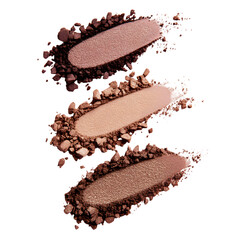 A stunning composition of three shades of crushed eyeshadow in neutral tones