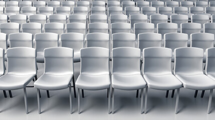 Obraz premium Row of chairs with one odd one out. Job opportunity. Business leadership. recruitment concept. 3D rendering