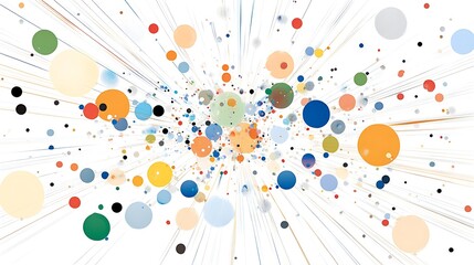 Abstract Colorful Burst of Circles and Lines Dynamic Energy Data Visualization Background
