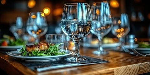 Restaurant Table Setting with Appetizer