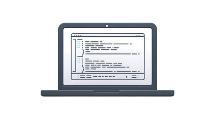 Laptop Displaying Document Interface with Text and Sidebar Features
