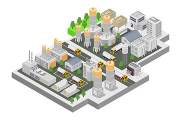 Concrete factory isometric