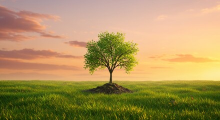 Obraz premium lonely tree in the field