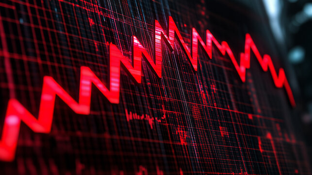red stock market graph