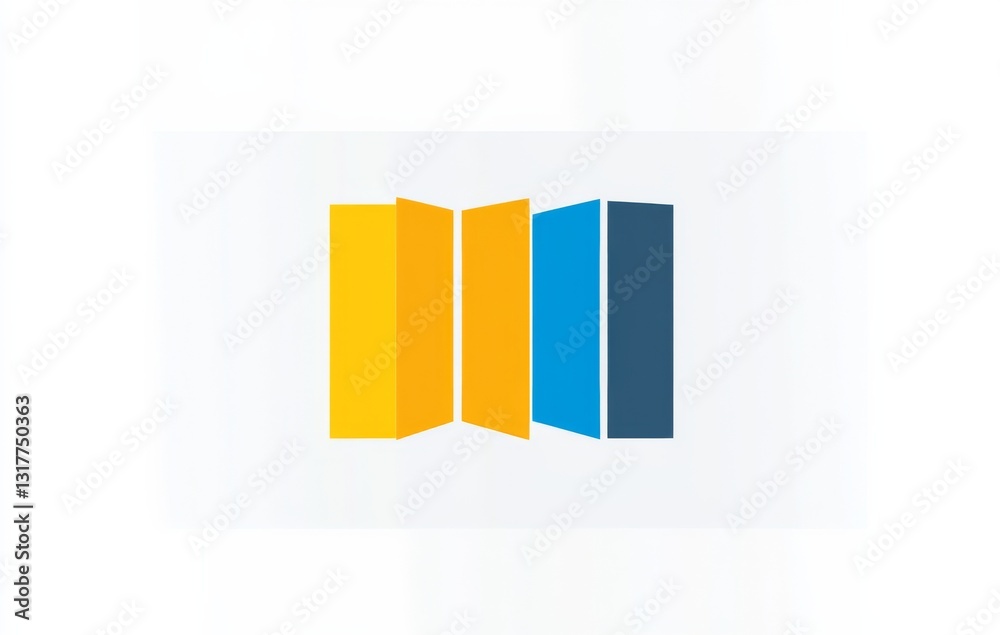 Wall mural bar graph showing sales data for an online store with blue and yellow bars on a light background