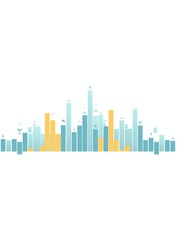 Obraz premium bar graph with blue and yellow bars for online store sales data.