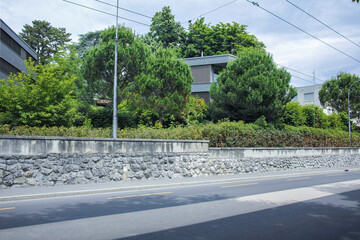 Panorama of town of Montreux, Switzerland
