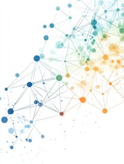  interconnected nodes with colorful accents, representing social network engagement