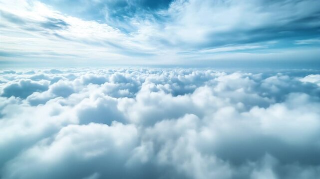 aerial view white clouds in the sky 4k drone footage