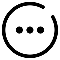 Awaiting Connection Three Dots Symbolize Anticipation, Hope, And The Promise Of Communication In A Bold, Minimalist Circle Design With A Thick Black Line