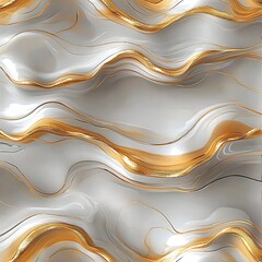 Gold Veins for White Marble, Abstract Flow.