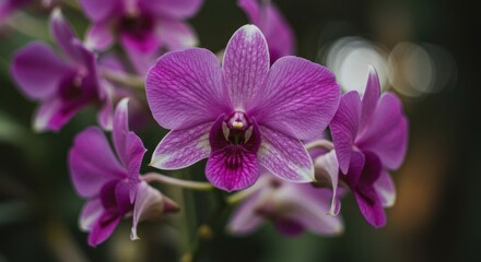 Fototapeta premium Macro Photography of Purple and White Orchids