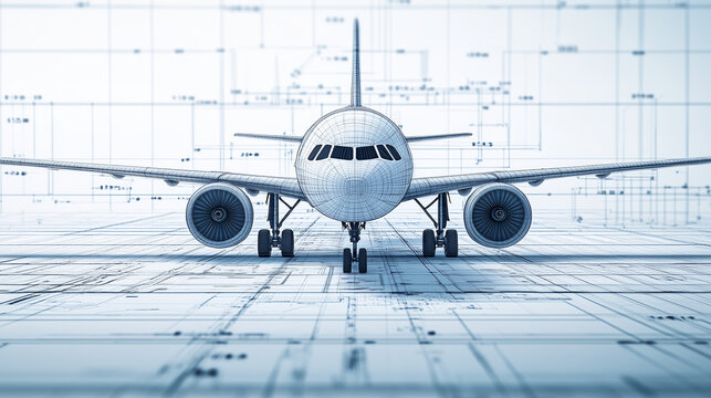 blueprint of a modern airplane design