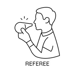 Referee – Game Official Ensuring Fair Play and Rule Enforcement Icon with Editable Stroke