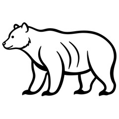 Fototapeta premium a simple vector illustration of a bear walking across a surface, in a minimalist style 