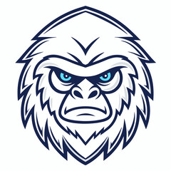 Fototapeta premium a stylized vector illustration of a stern-looking yeti with a focus on its face