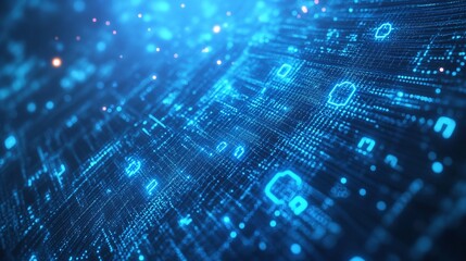 Obraz premium Abstract Digital Data Stream Network Flow Visualization Futuristic Technology Background