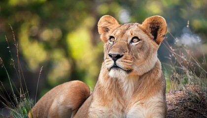 Naklejka premium lion cub in the grass