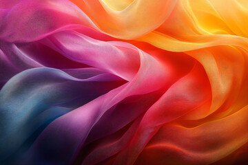 Fototapeta premium Fabric with rainbow colors in a mesh
