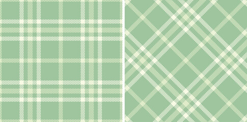 Modern Metallic Greenish Grey Seamless Madras Plaid Textile Design