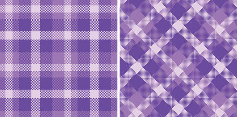 Modern Seamless Madras Plaid in Light Deep Lilac tones Textile Design