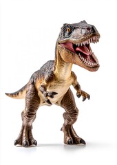 Stunning Carnotaurus Toy Dinosaur Photography: Fierce Stance, Muscular Build & Glossy Finish Against White Background - Perfect for Collectors and Enthusiasts