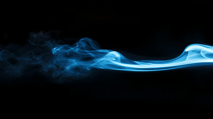 A wispy trail of blue smoke echoes across the void , gentle glow, peaceful ambiance, shimmering effect. Shimmering Echoes. Illustration