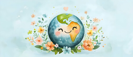 Happy Earth Day Floral globe