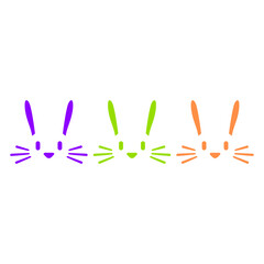 3 Rabbits Team Three Colorful Friends Party Crew Design Lover Art Vector Illustration Card T-Shirt Poster Sticker Graphic Print Decorative Drawing Isolated Logo Decoration Symbol Creative Cool Style
