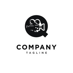 Letter Q Film Camera Record Logo Icon Vector