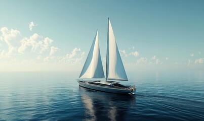 Fototapeta premium Luxury Yacht Sailing the Open Sea