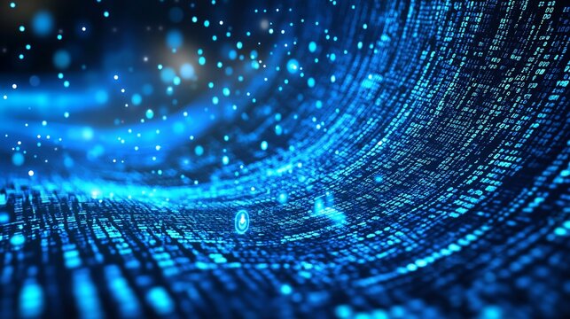 Abstract Digital Data Stream Flowing Through Cyberspace  A Futuristic Technology Concept