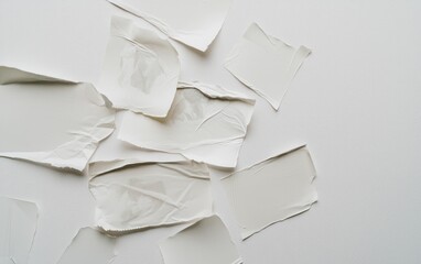 Obraz premium Off-White Paper Pieces Peeling on Textured Surface