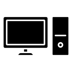 Desktop computer glyph solid icon