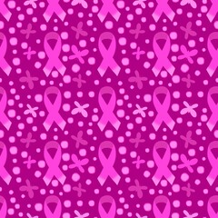 Breast cancer month seamless pink ribbon day mammogram pattern for medical accessories and medicine textiles