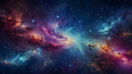 Abstract galaxy background with colorful stars.