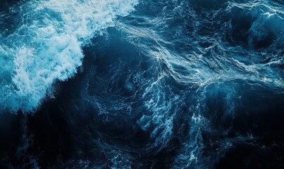 Ocean Wave in Blue Tones