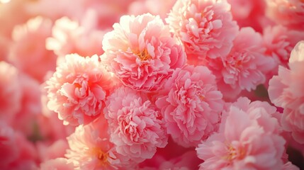 Fototapeta premium Soft Pink Flowers Blooming in Garden