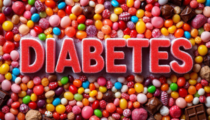 Diabetes text sugar illustration