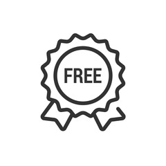 A Celebratory Free Award Badge Signifying Achievement And Accomplishment With Simple Line Art And Clean Design