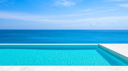 Fototapeta premium Infinity Pool Ocean View Luxury Resort - Minimalism
