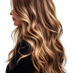 Naklejka premium a woman with long, wavy hair , Generative art.