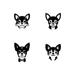 chihuahua logo black and white