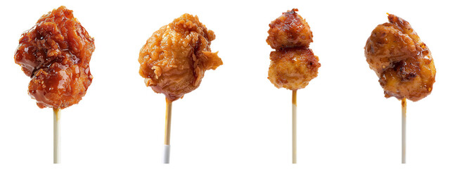Chicken Lollipop Set on Transparent Background