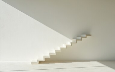 Modern White Staircase in Sunlit Room