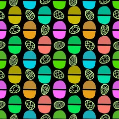 Easter eggs seamless spring pattern for wrapping paper and fabrics