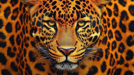 Obraz premium Close-up of a leopard's face in a jungle