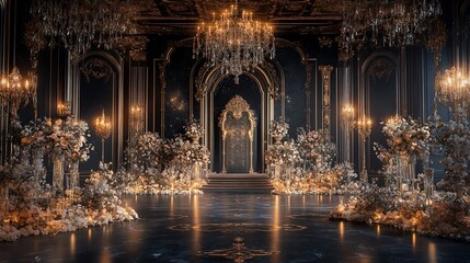 Opulent Ballroom Wedding Decor: A Dark Romantic Fantasy